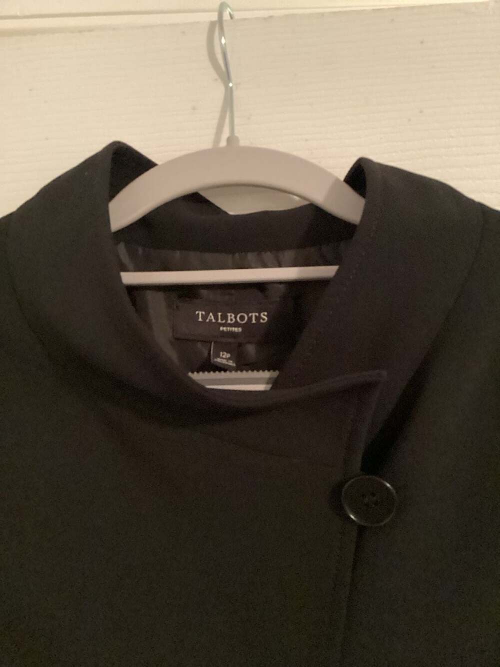 Talbots Petites Black Asymmetrical Button Front Jacket Size 12P - Picture 2 of 5